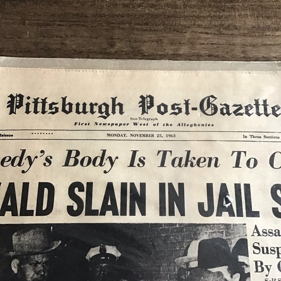 VINTAGE Sealed Historical Newspaper Oswald Slain Kennedy Funeral - Picture 2 of 8